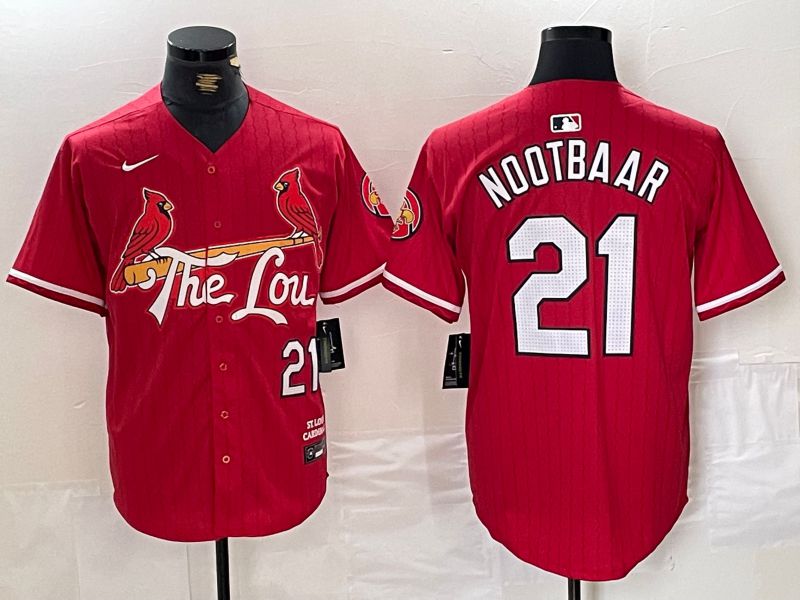 Men St.Louis Cardinals #21 Nootbaar Red City Edition 2024 Nike MLB Jersey style 1->st.louis cardinals->MLB Jersey
